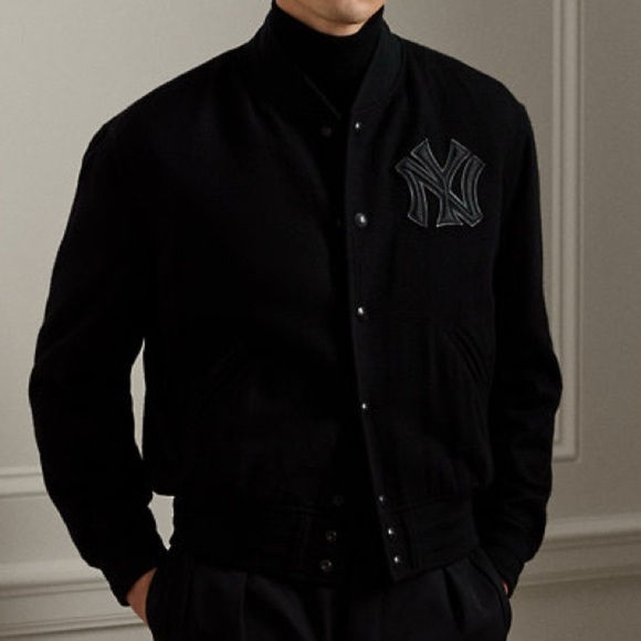 Ralph Lauren Purple Label Other - ‼️SOLD ‼️Ralph Lauren Men Yankees Cashmere Jacket Medium M Black Purple Labe